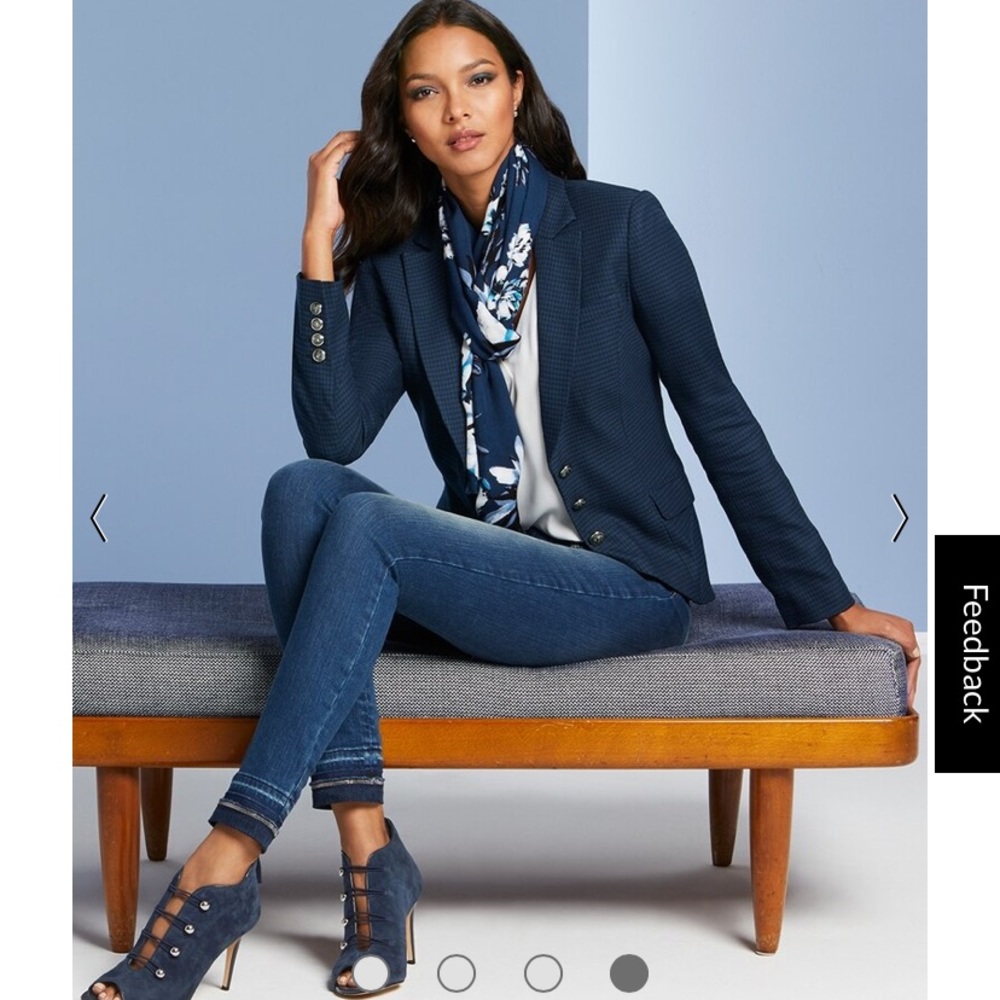 WHBM navy houndstooth jacket